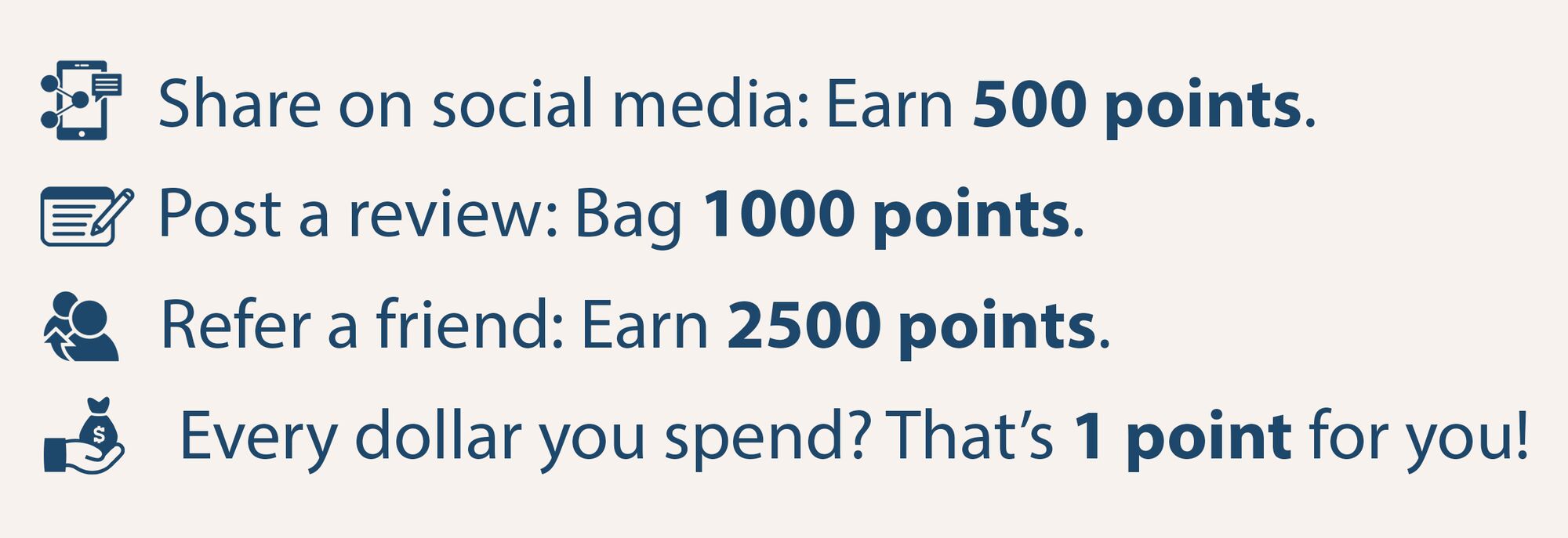 Earn points