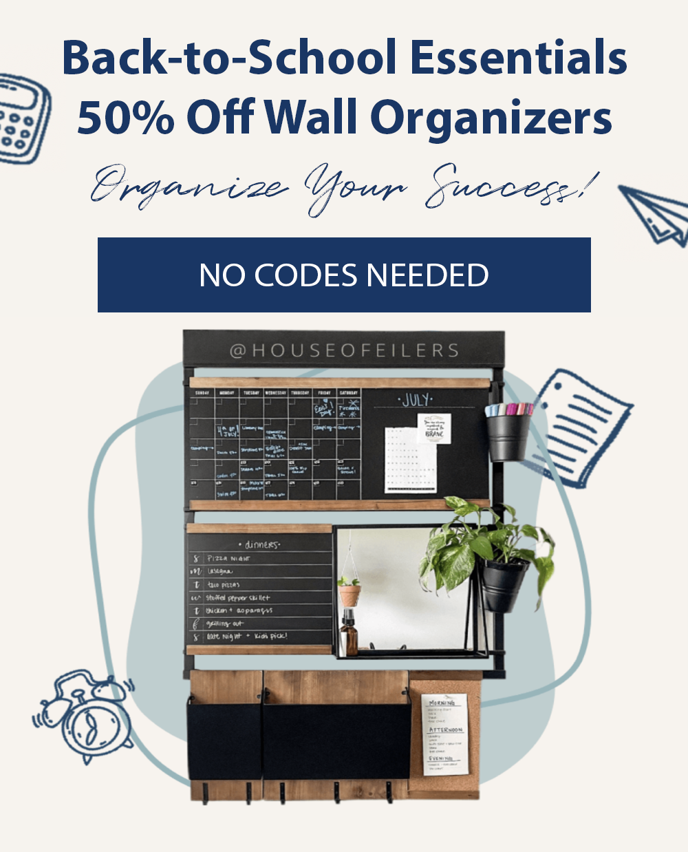 50% off select wall organizers 